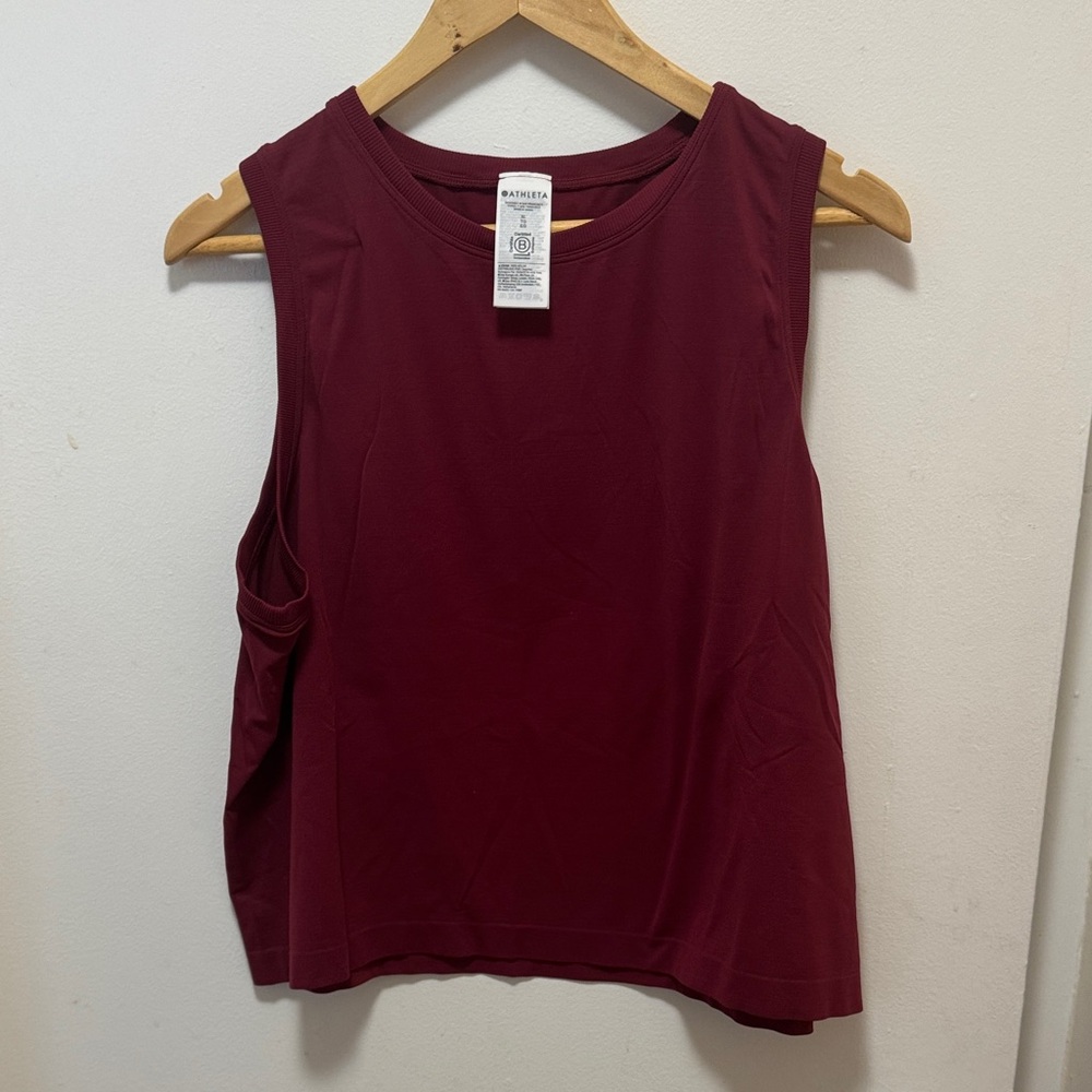 Athleta Dark Red Sleeveless Muscle Tee